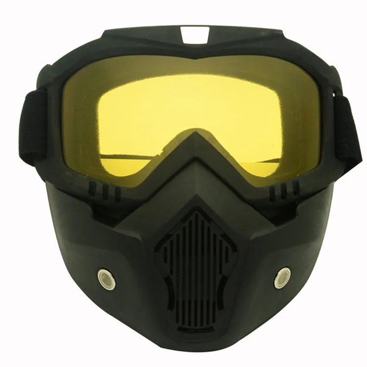 Motorcycle Off-road Helmet Mask Detachable Windproof Goggles Glasses(Yellow)