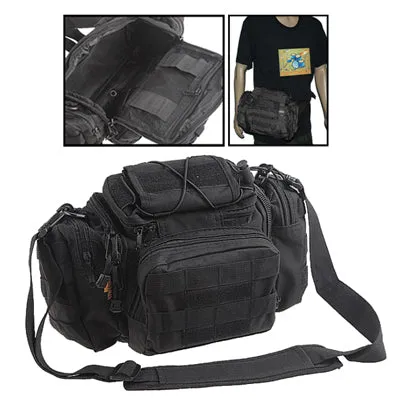 Multi-functional Nylon Fabrics Outdoor Military Camera Bag / Waist Bag(Black)