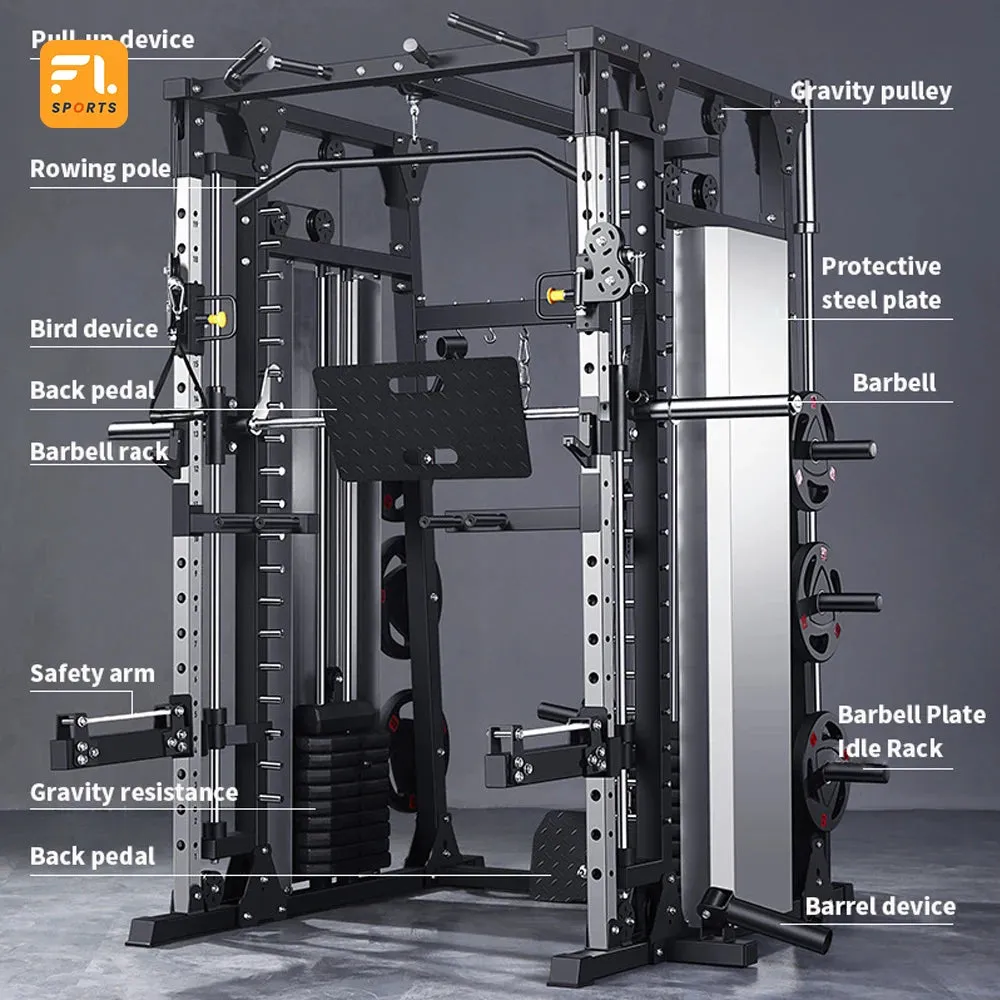 Multifunctional Power Rack Smith Machine and Functional Trainer