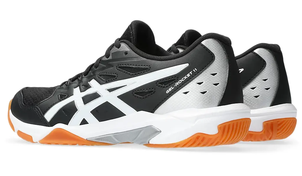 new -Asics Gel-Rocket 11 Women's Court Shoes, Black/Pure Silver