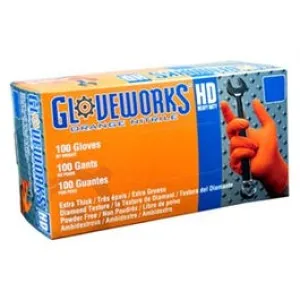 Nitrile Gloves, Heavy-Duty, Orange, Medium, 100-Ct.