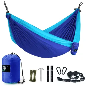 Nylon Parachute Double Camping Hammock with Straps - LAX LI AN XU