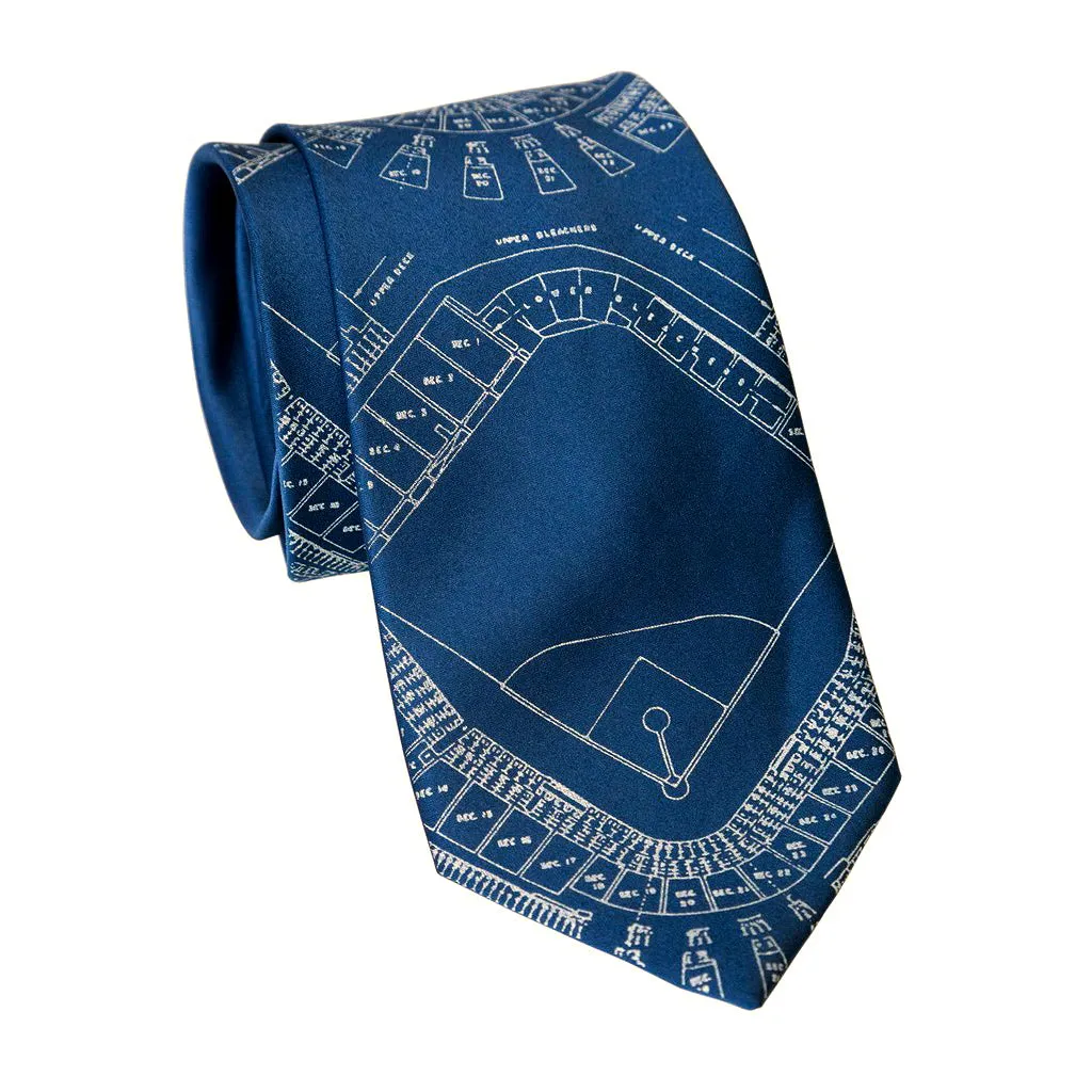 Old Tiger Stadium Blueprint Necktie, Historic Detroit Tie