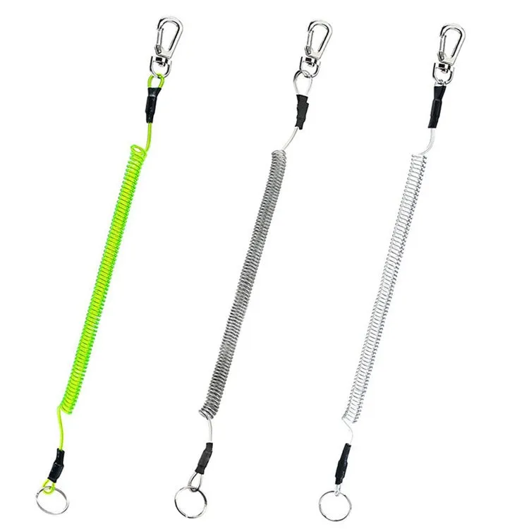 Outdoor Multi-functional Anti-lost Keychain TPU Spring Lanyard, Length: 32cm (Grey)