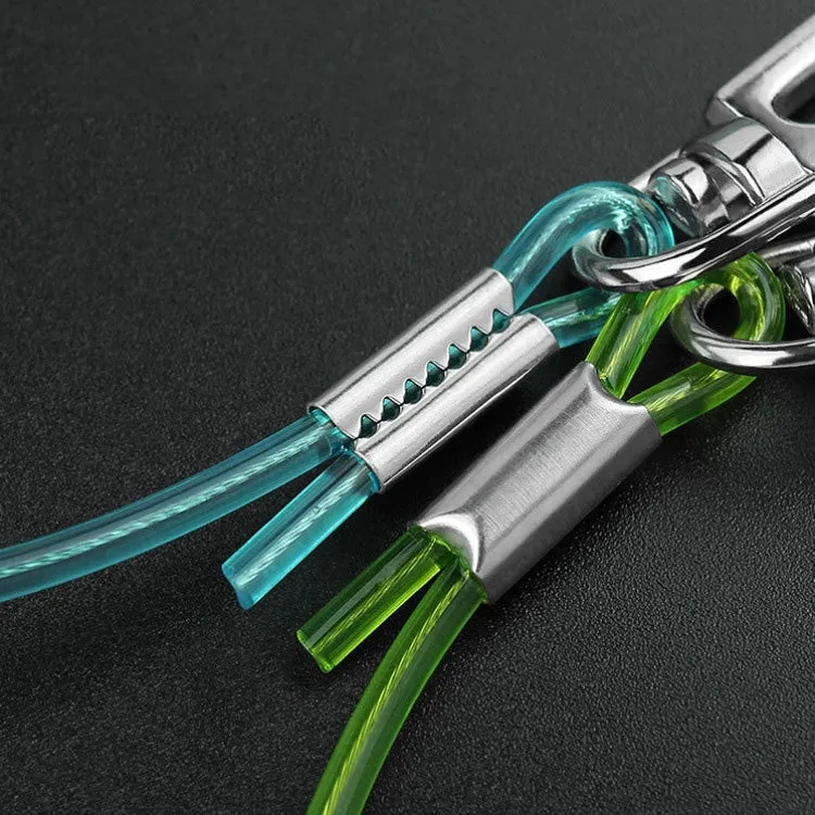 Outdoor Multi-functional Anti-lost Keychain TPU Spring Lanyard, Length: 32cm (Transparent)