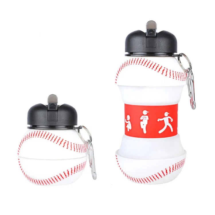 Outdoor Sports Anti-fall Water Bottle Portable Leak-proof Silicone Folding Cup, Shape: Baseball(550ml)