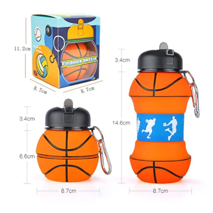 Outdoor Sports Anti-fall Water Bottle Portable Leak-proof Silicone Folding Cup, Shape: Baseball(550ml)