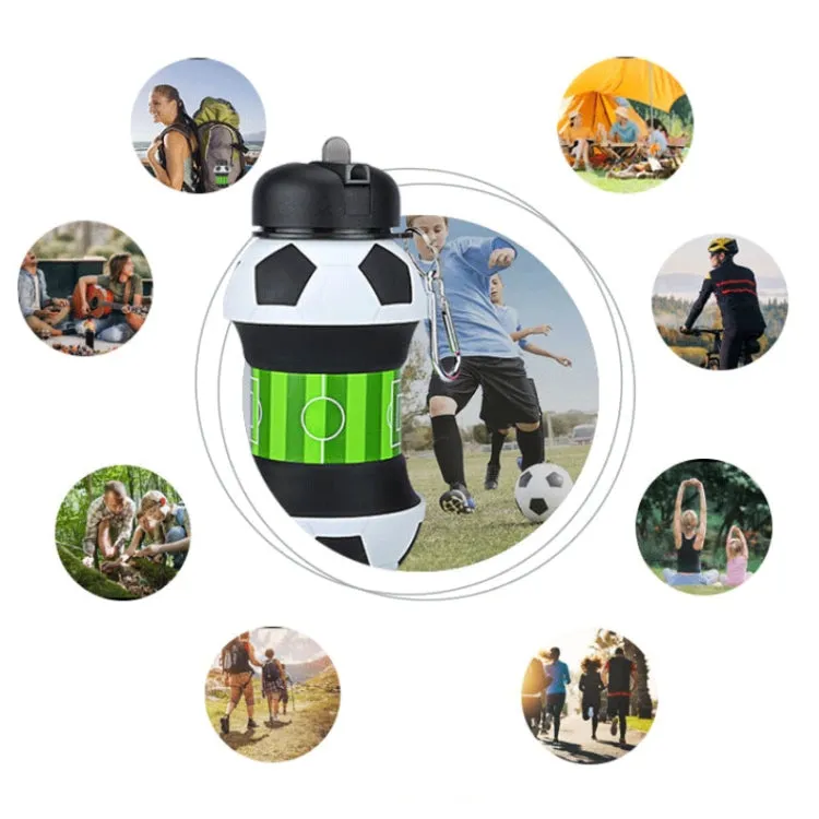 Outdoor Sports Anti-fall Water Bottle Portable Leak-proof Silicone Folding Cup, Shape: Baseball(550ml)