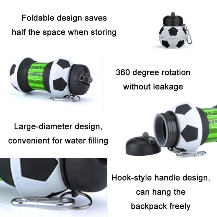 Outdoor Sports Anti-fall Water Bottle Portable Leak-proof Silicone Folding Cup, Shape: Baseball(550ml)