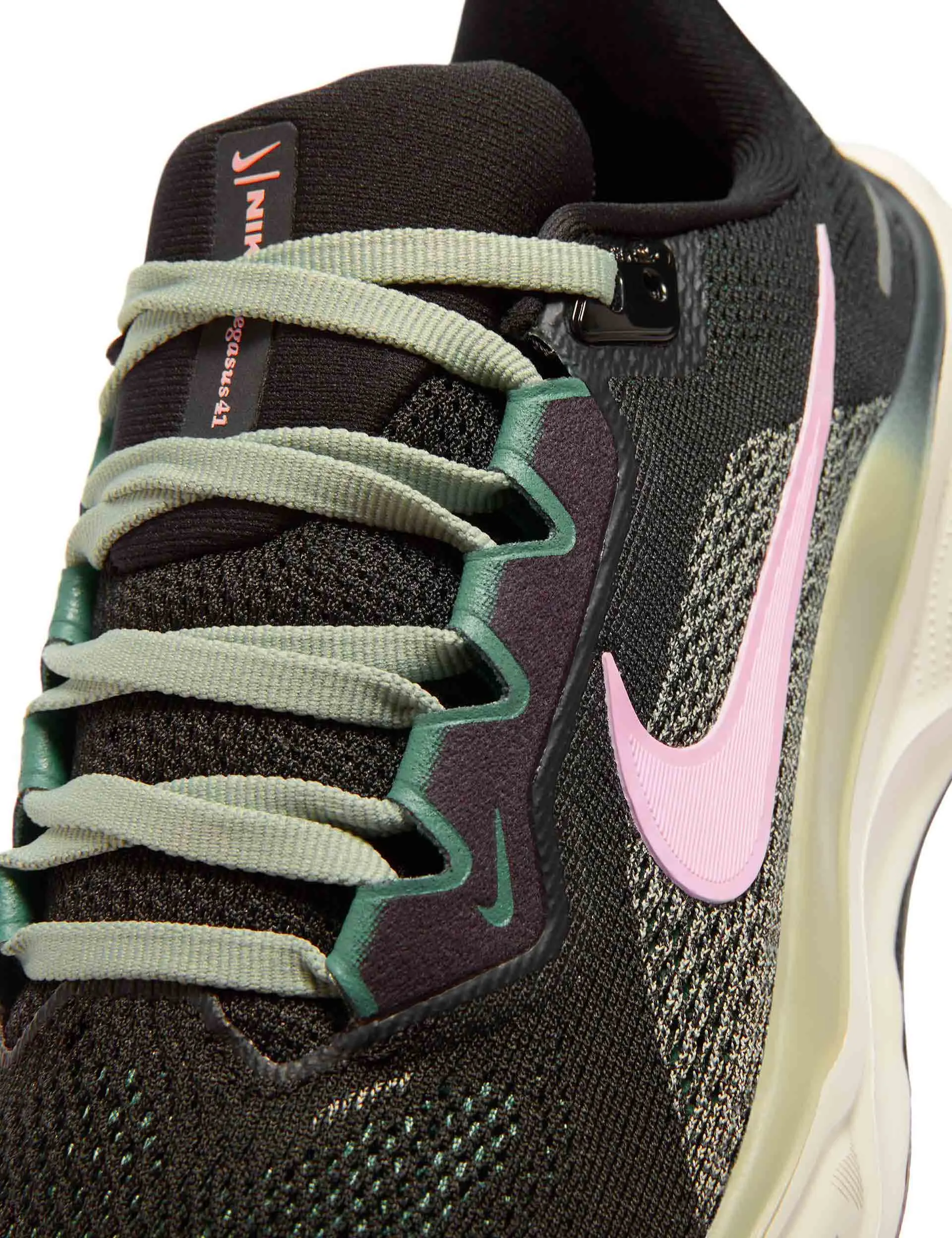 Pegasus 41 Shoes - Black/Jade Horizon/Bicoastal/Pink Foam