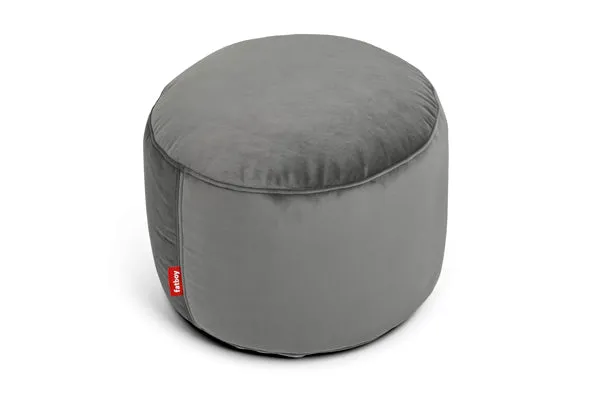 Point Recycled Velvet Pouf Ottoman