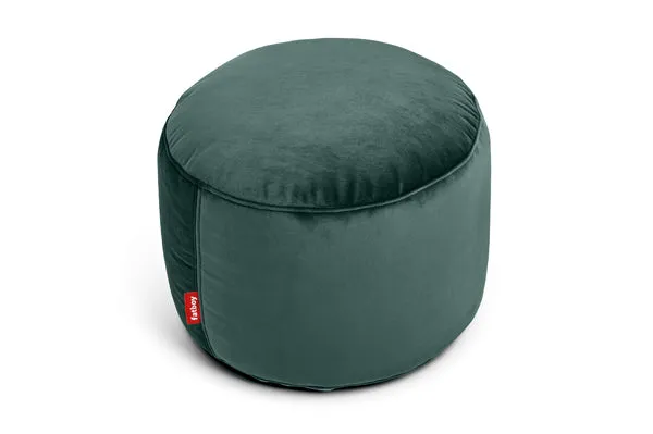 Point Recycled Velvet Pouf Ottoman