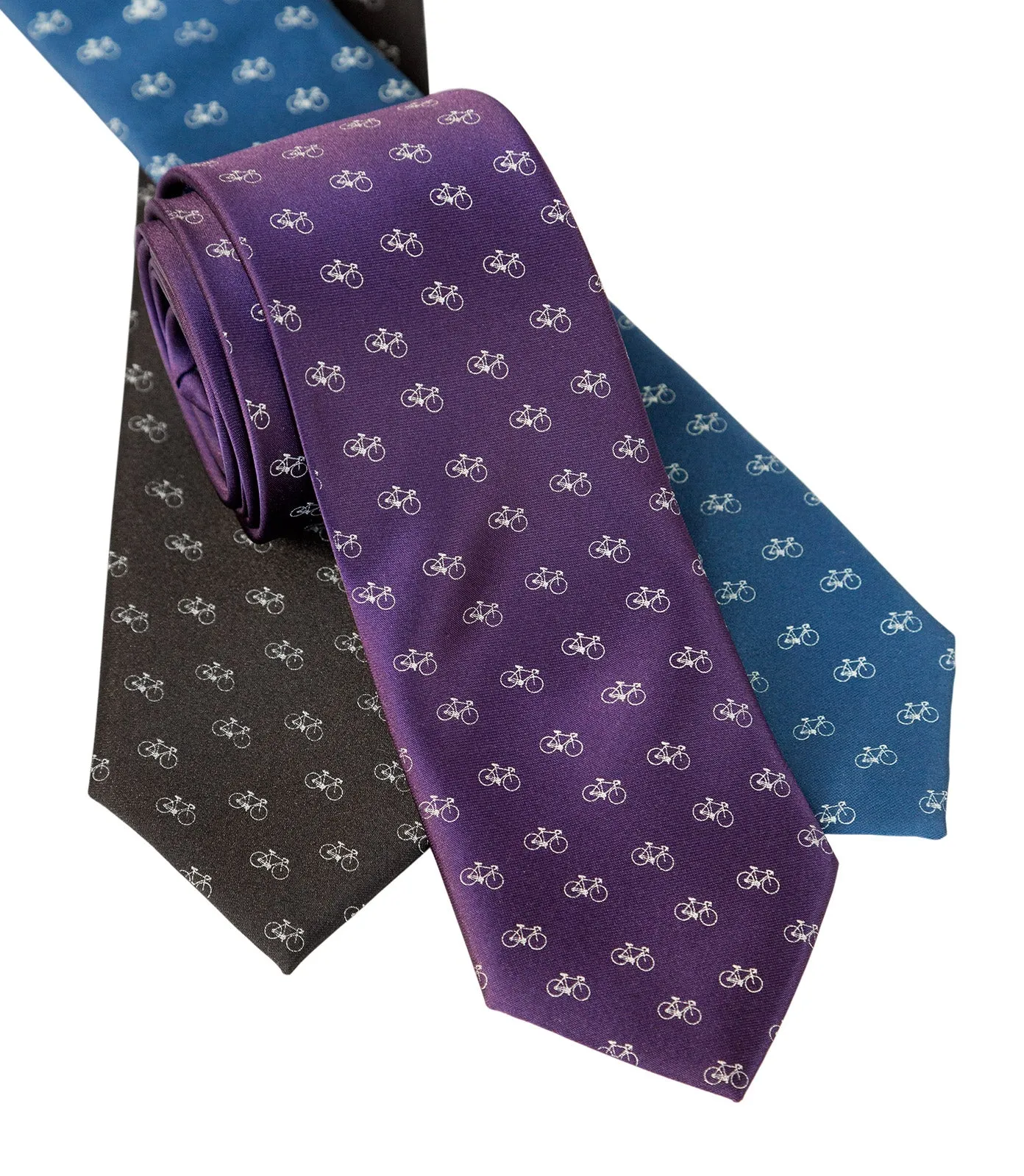 Racing Bike Necktie, tiny repeating bike print tie