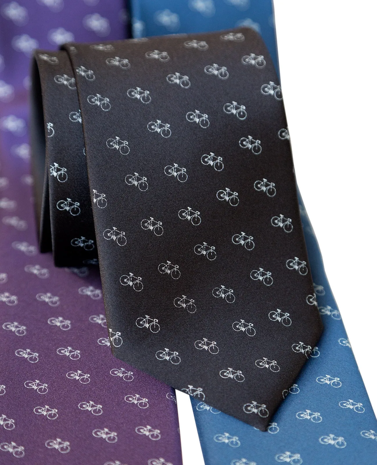 Racing Bike Necktie, tiny repeating bike print tie