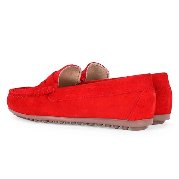 RED SUEDE FORMAL BOYS MOCCASIN