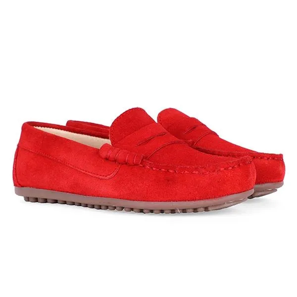 RED SUEDE FORMAL BOYS MOCCASIN