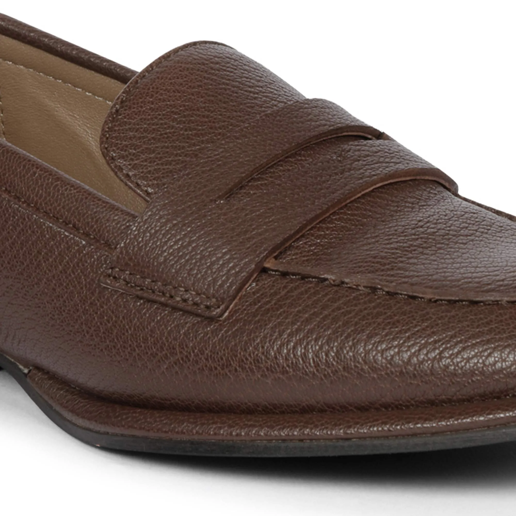 Saint Viviana Brown Leather Saddle Moccasins