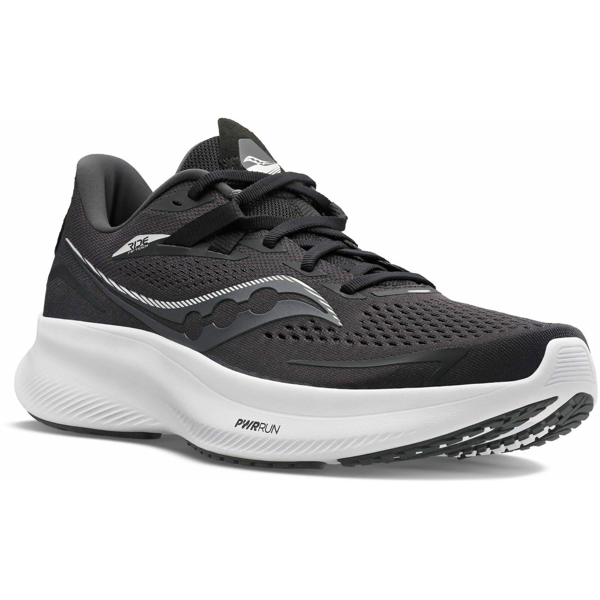 Saucony Ride 15 WIDE FIT Mens Running Shoes - Black