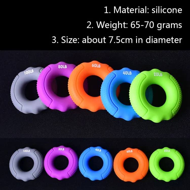 Silicone Gripper Finger Exercise Grip Ring, Specification: 20LB (Dot Green)