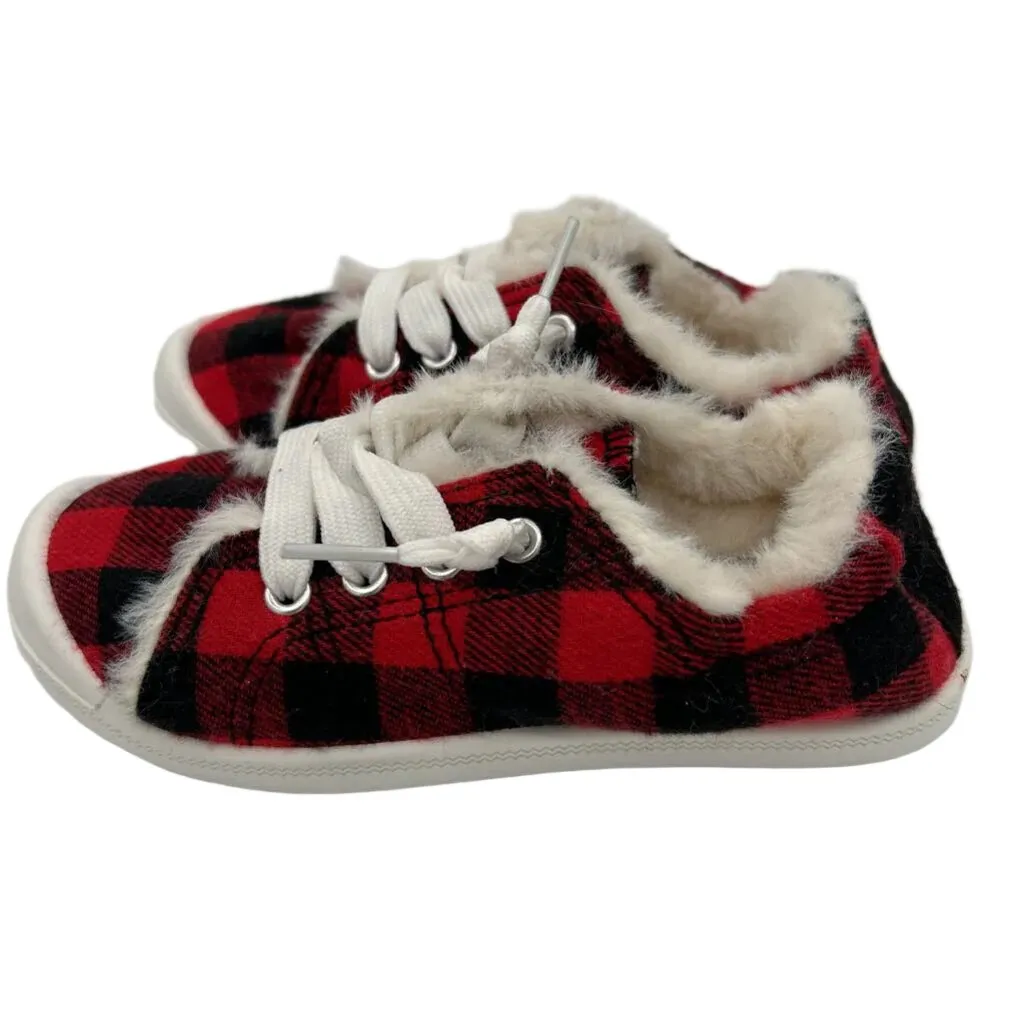 Slip On Plaid Fleece Lined Shoes