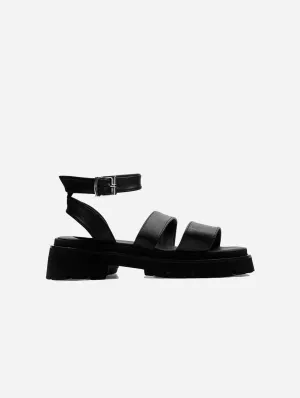 Strappy Desserto® Cactus Leather Sandals | Black