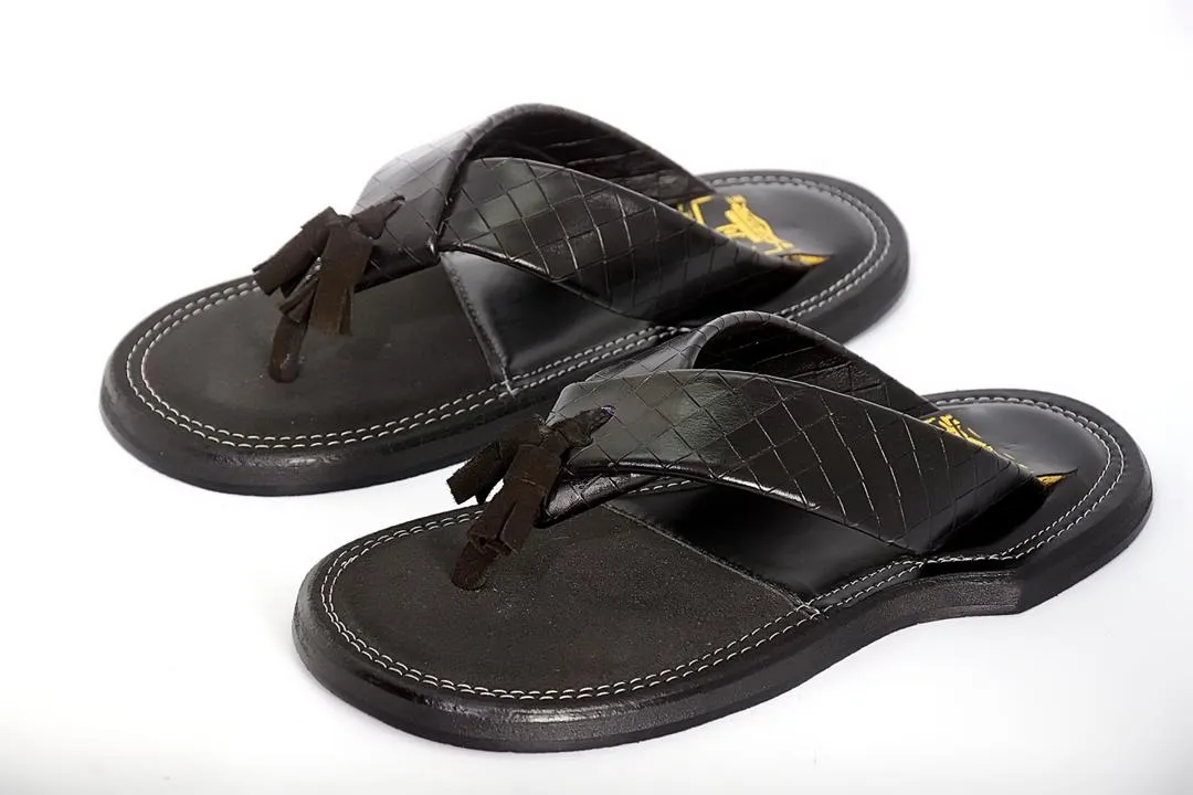 The Akan Black ornament Slippers in modern design