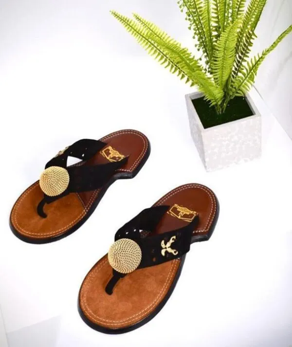 The Akan gold ornament Comfiest Slippers in modern design