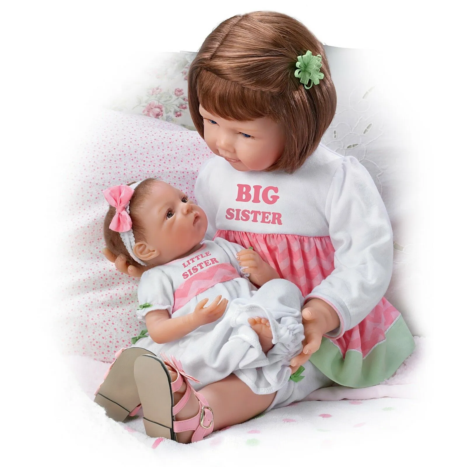 The Ashton - Drake Galleries A Sister's Love Child and Baby Girl Doll Set Lifelike So Truly Real® Signature Edition Weighted Fully Poseable with Soft RealTouch® Vinyl Skin  by Waltraud Hanl 24"-Inches