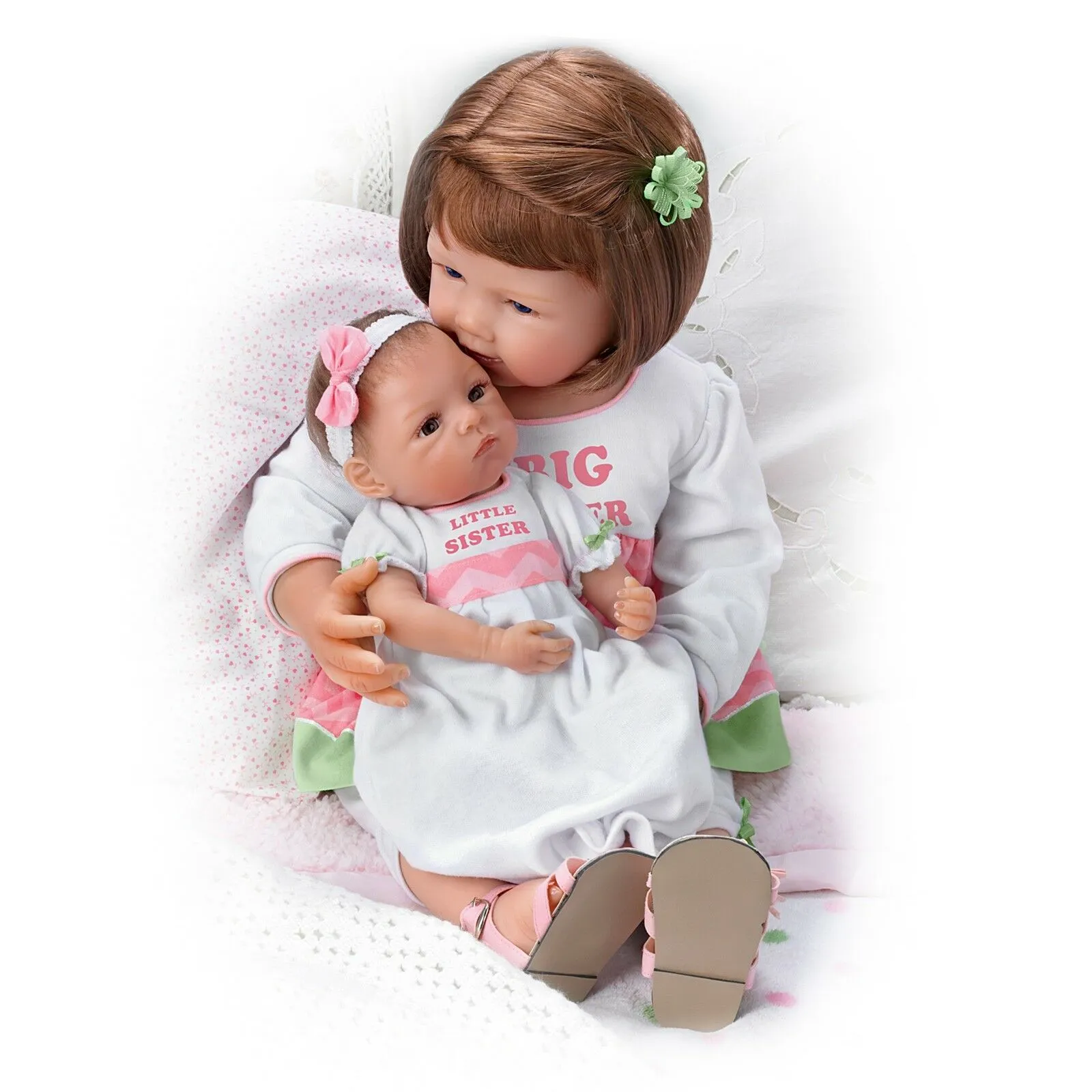 The Ashton - Drake Galleries A Sister's Love Child and Baby Girl Doll Set Lifelike So Truly Real® Signature Edition Weighted Fully Poseable with Soft RealTouch® Vinyl Skin  by Waltraud Hanl 24"-Inches