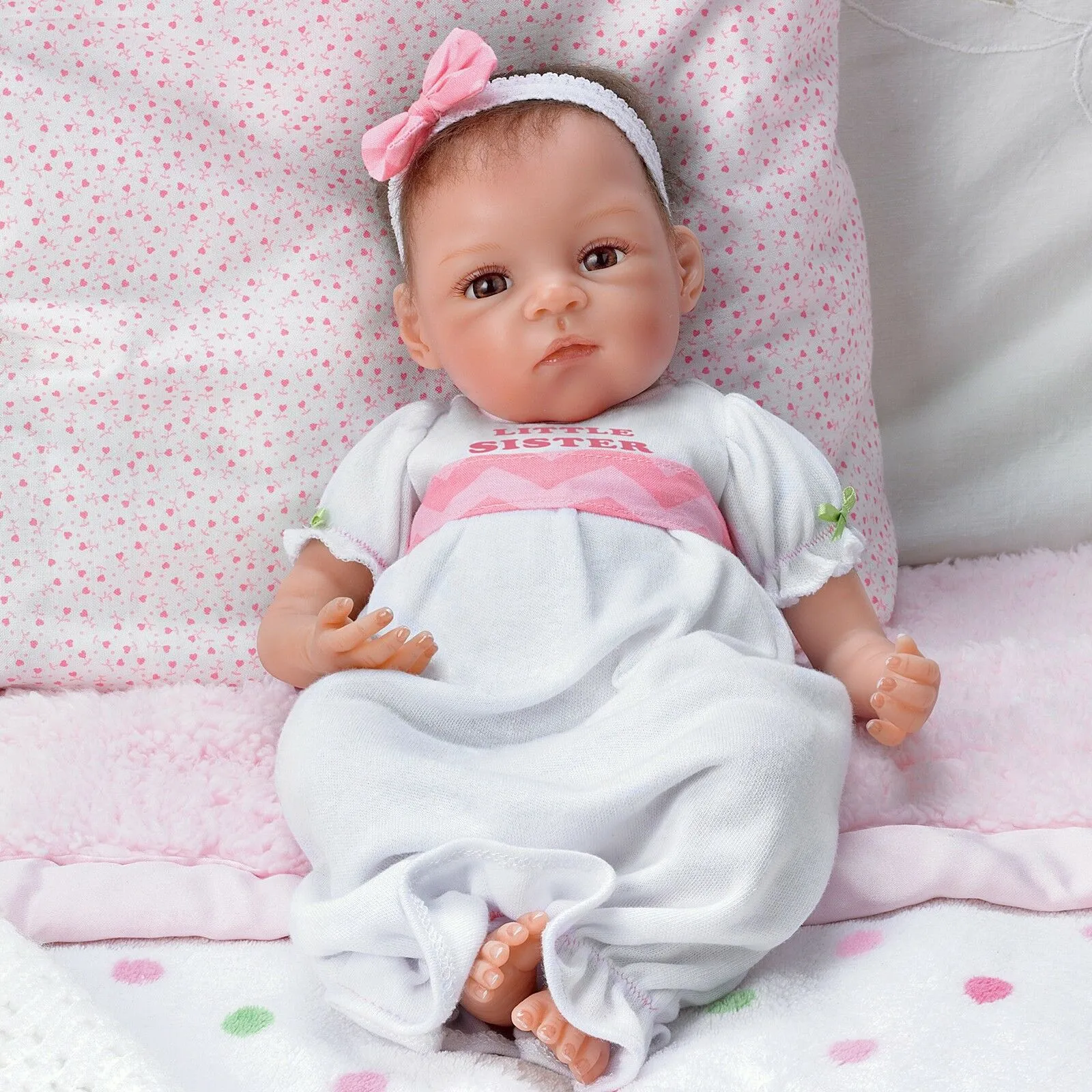 The Ashton - Drake Galleries A Sister's Love Child and Baby Girl Doll Set Lifelike So Truly Real® Signature Edition Weighted Fully Poseable with Soft RealTouch® Vinyl Skin  by Waltraud Hanl 24"-Inches