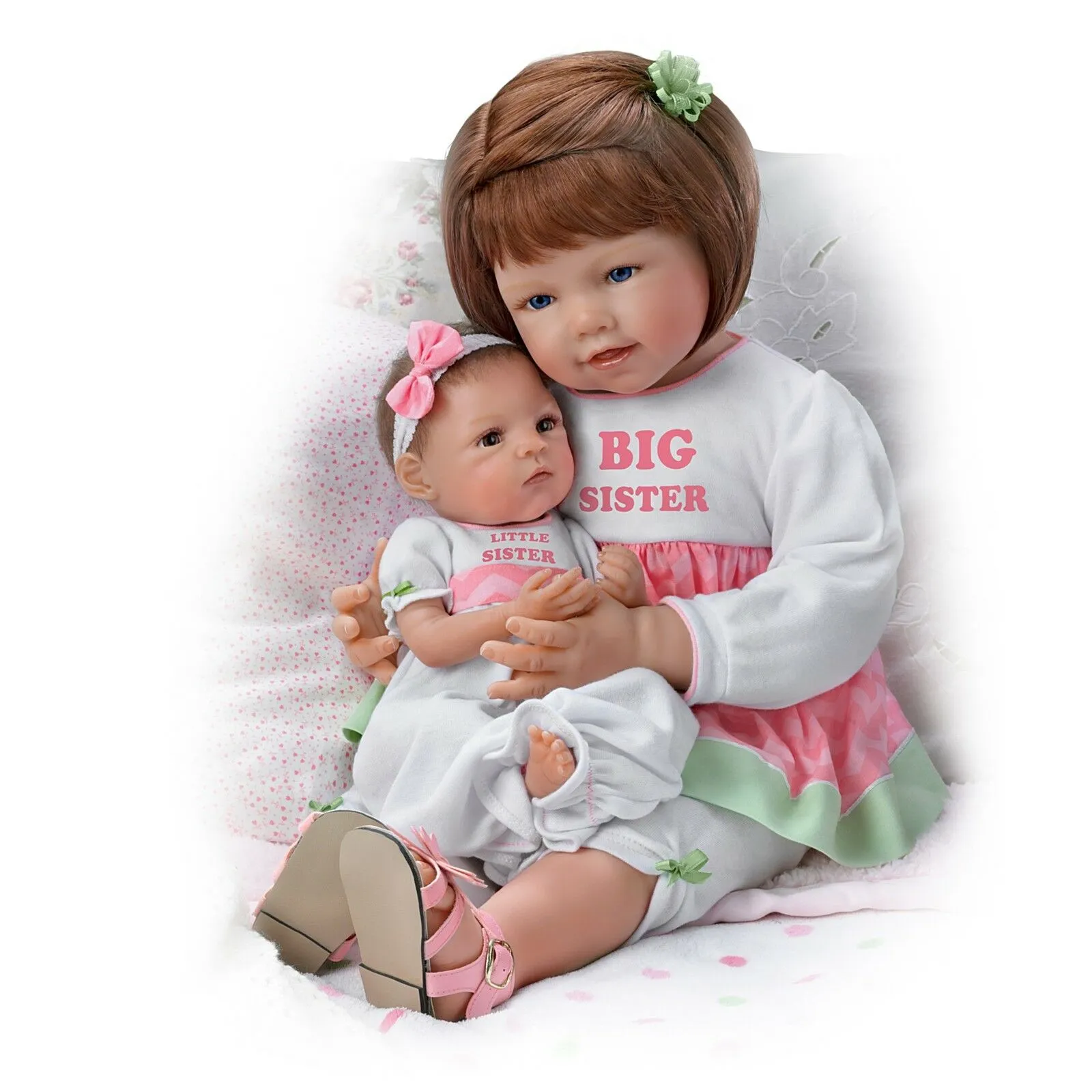 The Ashton - Drake Galleries A Sister's Love Child and Baby Girl Doll Set Lifelike So Truly Real® Signature Edition Weighted Fully Poseable with Soft RealTouch® Vinyl Skin  by Waltraud Hanl 24"-Inches