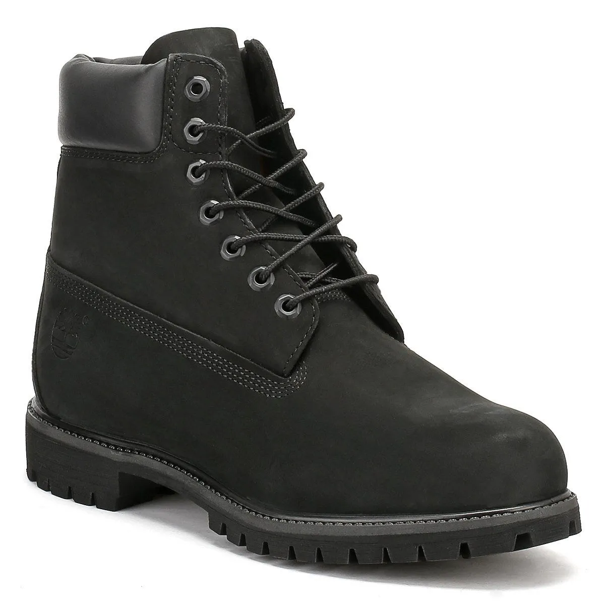 Timberland Mens Black Premium 6 Inch Nubuck Leather Boots