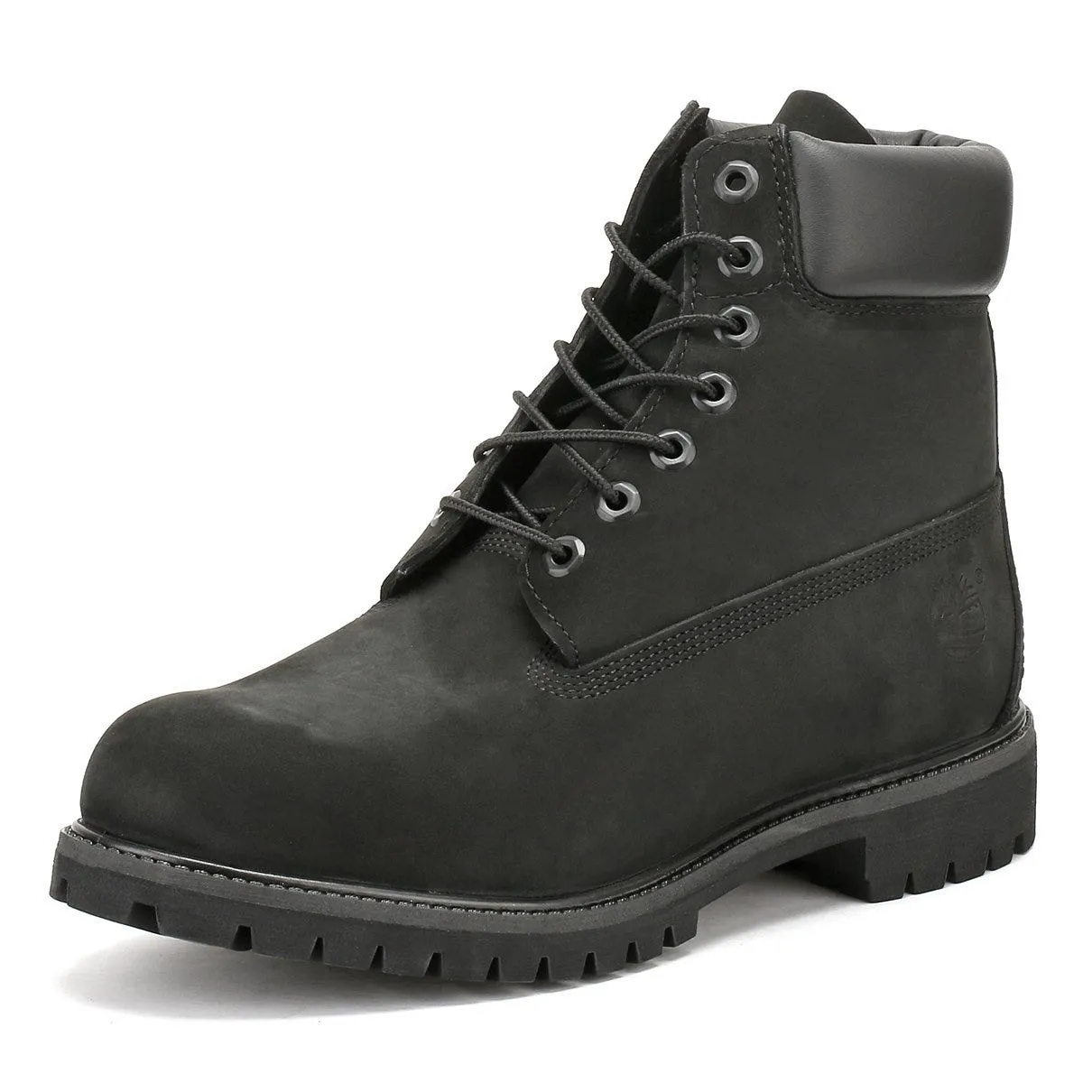 Timberland Mens Black Premium 6 Inch Nubuck Leather Boots