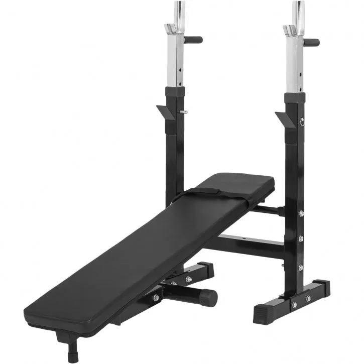 Weight Bench - Black with 100KG Vinyl Weight - Springlock (Combo)