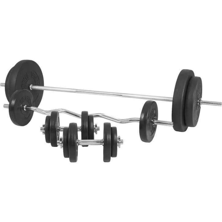 Weight Bench - Black with 100KG Vinyl Weight - Springlock (Combo)