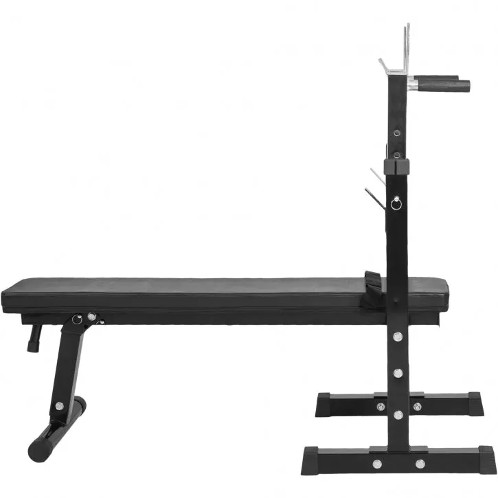 Weight Bench - Black with 100KG Vinyl Weight - Springlock (Combo)