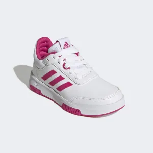 WHITE AND PINK ADIDAS TENSAUR SPORT TRAINING LACE SHOES