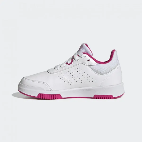 WHITE AND PINK ADIDAS TENSAUR SPORT TRAINING LACE SHOES