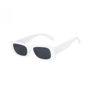 White Fashion Retro Square Sunglasses Unisex