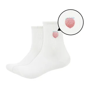 Women's Colored Quarter Length Socks with Fruit Patch