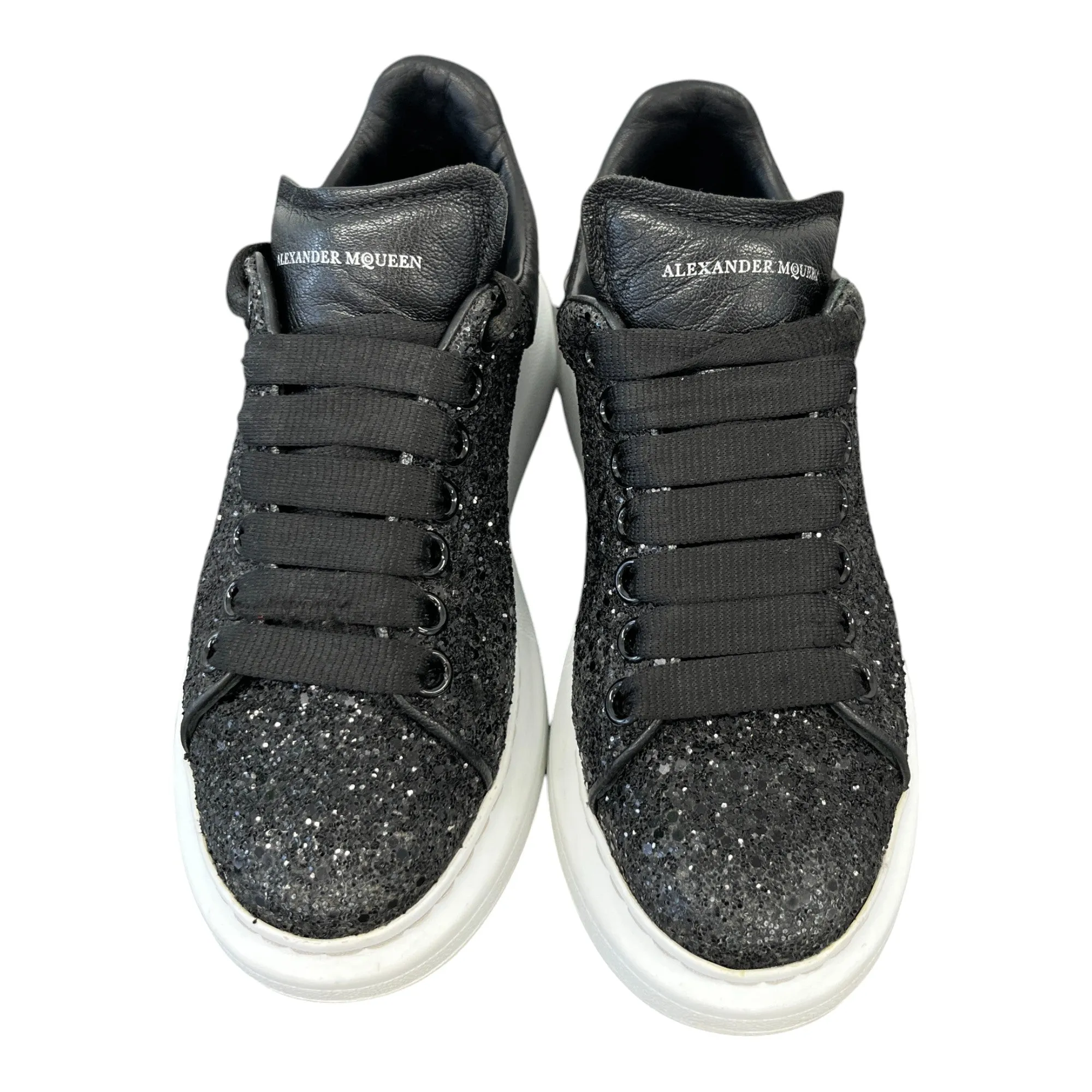 Women's Oversized Glitter Low Trainers Black Size EU 36.5 / UK 3.5